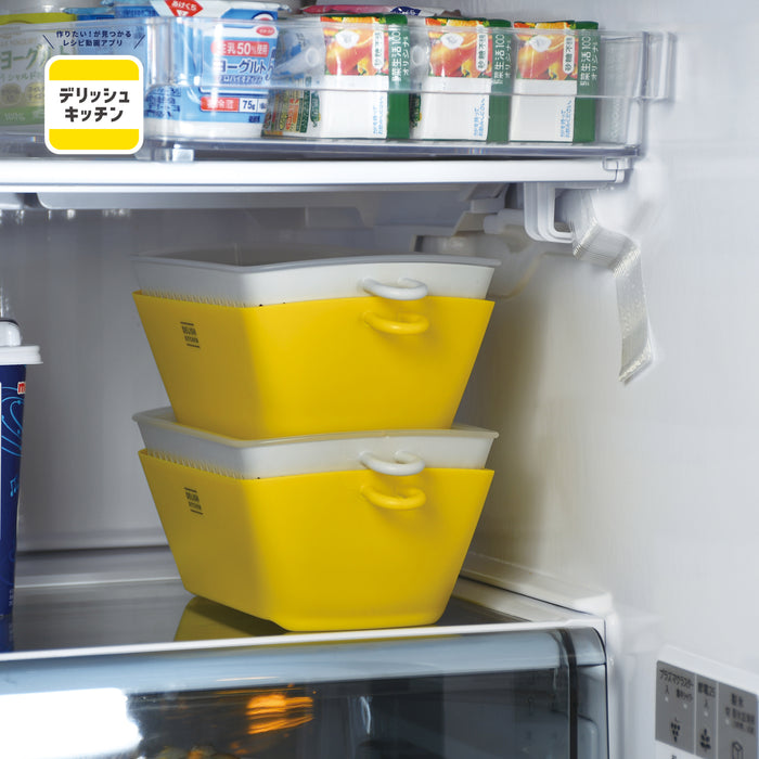 デリッシュキッチン フタ付きチリトリザルボウル カク(YE)