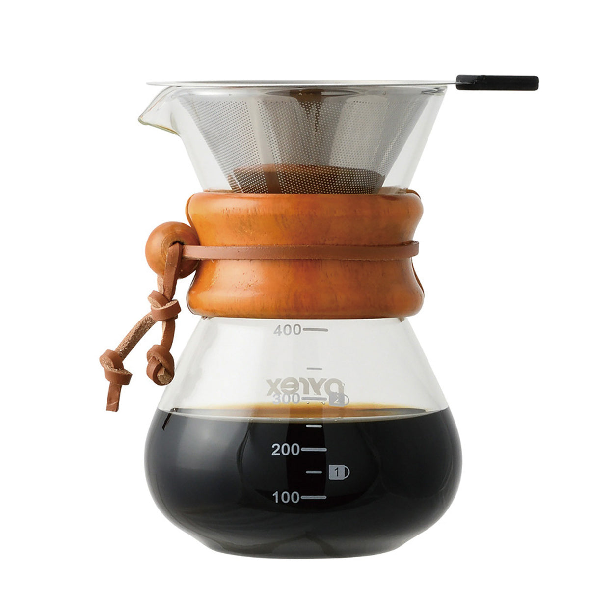 PYREX コーヒーサーバー400㎖ ナチュラル ステンレスフィルター付き