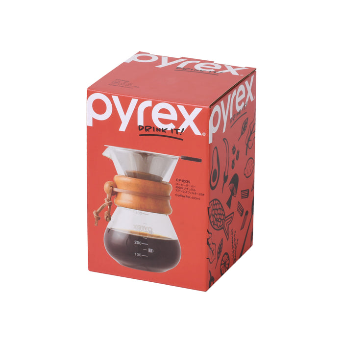PYREX コーヒーサーバー400㎖ ナチュラル ステンレスフィルター付き