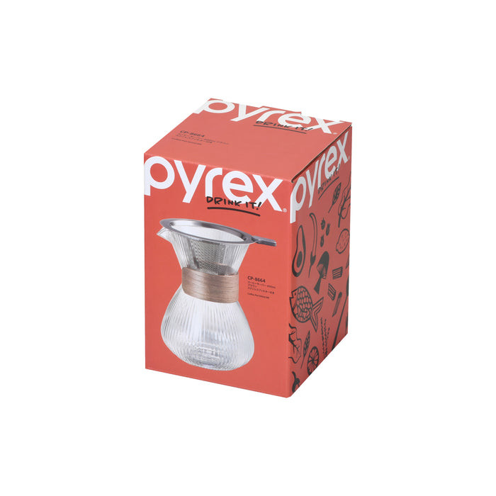 PYREX  コーヒーサーバー400mlブラウン ステンレスフィルター付き