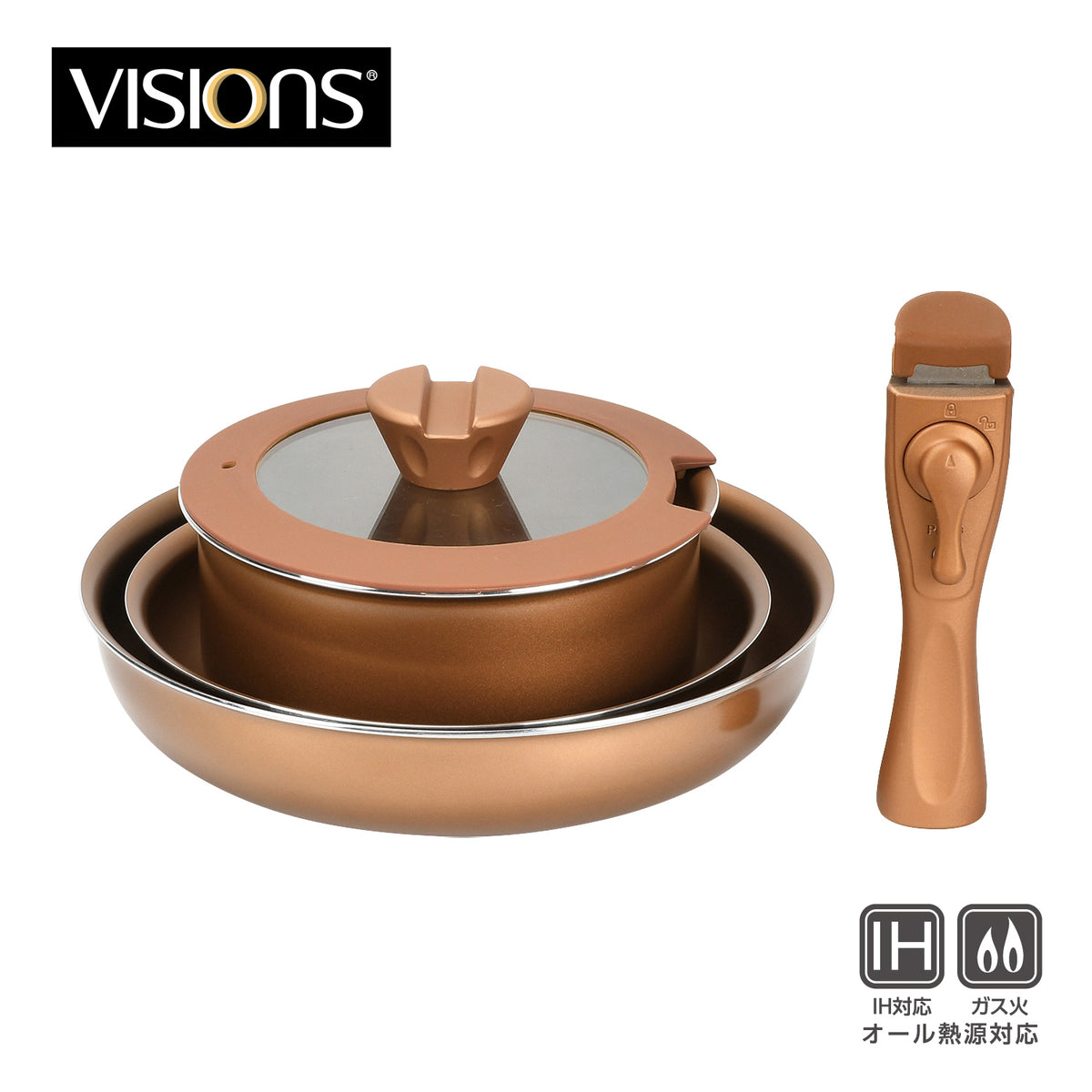 VISIONS GOLD Coating IH対応クックウェア5pcsセット — PEARL LIFE