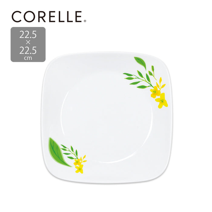 コレールノーブルイエロースクエア中皿22.5cm×22.5cmJ2211-NBY【お得な5枚セット有り】