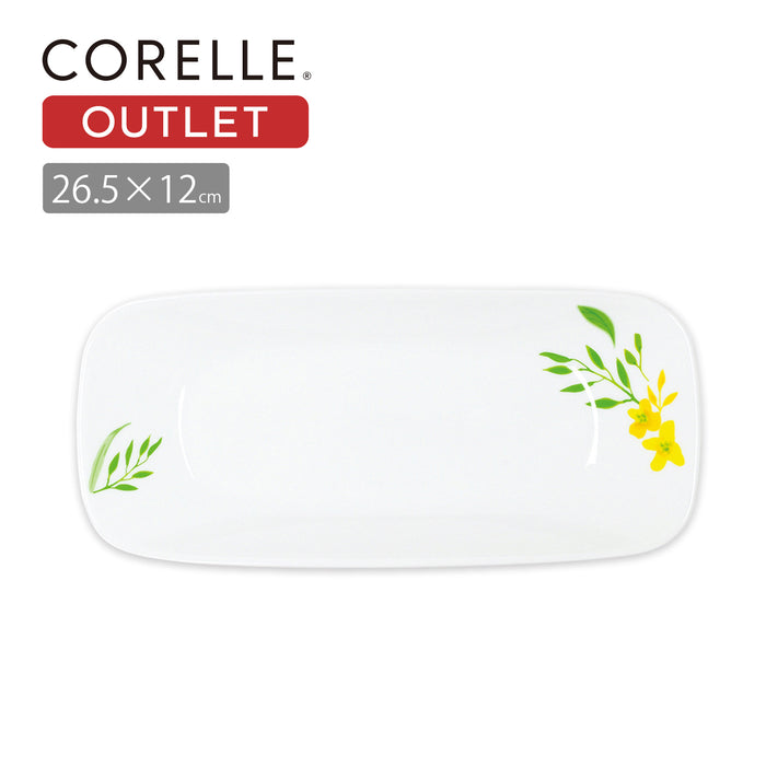 コレールノーブルイエロースクエア長皿26.5cm×12cmJ2210-NBY【アウトレット】【お得な5枚セット有り】