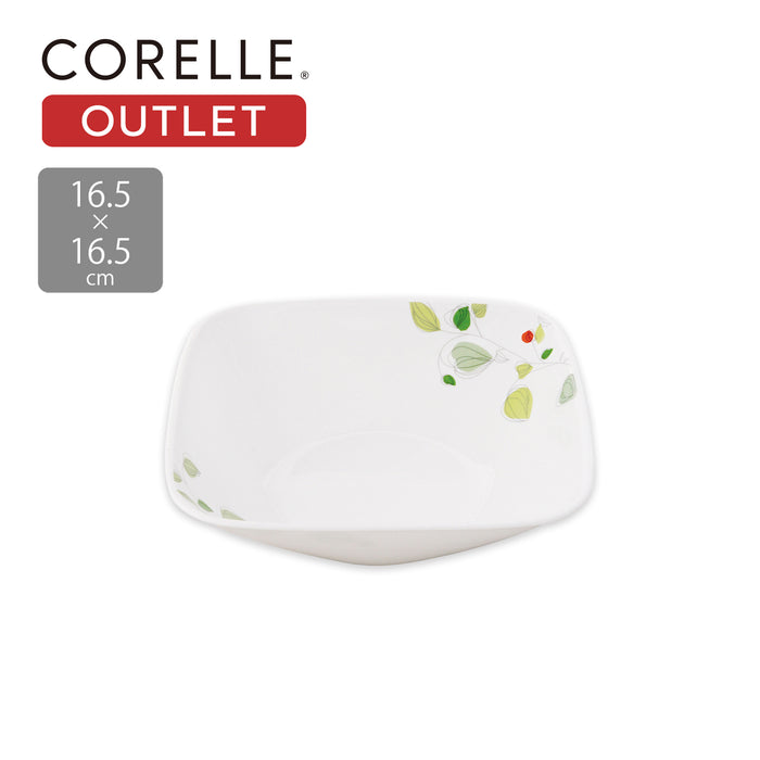 コレールグリーンブリーズスクエア中ボウル16.5cm×16.5cmJ2323-GB【アウトレット】【お得な5枚セット有り】