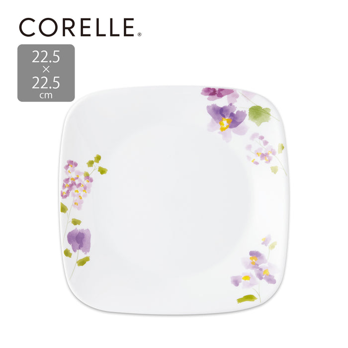 コレールバイオレットミストスクエア中皿22.5cm×22.5cmJ2211-VM【お得な5枚セット有り】