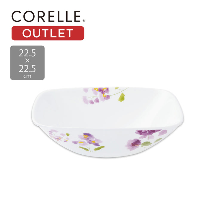 コレールバイオレットミストスクエア大ボウル22.5cm×22.5cmJ2348-VM【アウトレット】【お得な5枚セット有り】