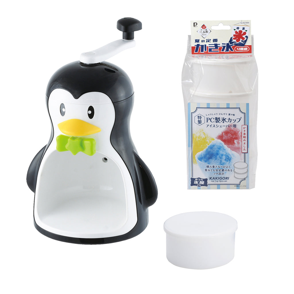2点セット】ペンギンかき氷器(ブラック)＋製氷カップ(4個組) — PEARL