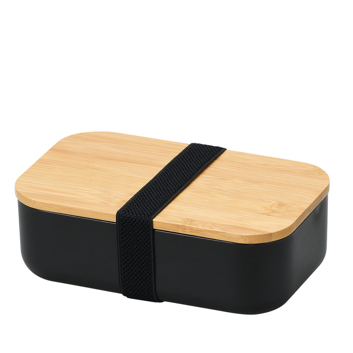 ホームレーベル 竹製蓋ランチボックス1000(ブラック)