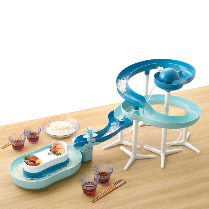 【アウトレット】流麺 ツイストスライダーそうめん流し器720(ミントブルー)