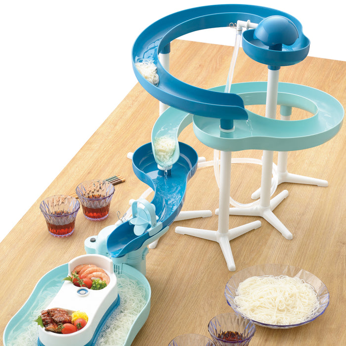 【アウトレット】流麺 ツイストスライダーそうめん流し器720(ミントブルー)