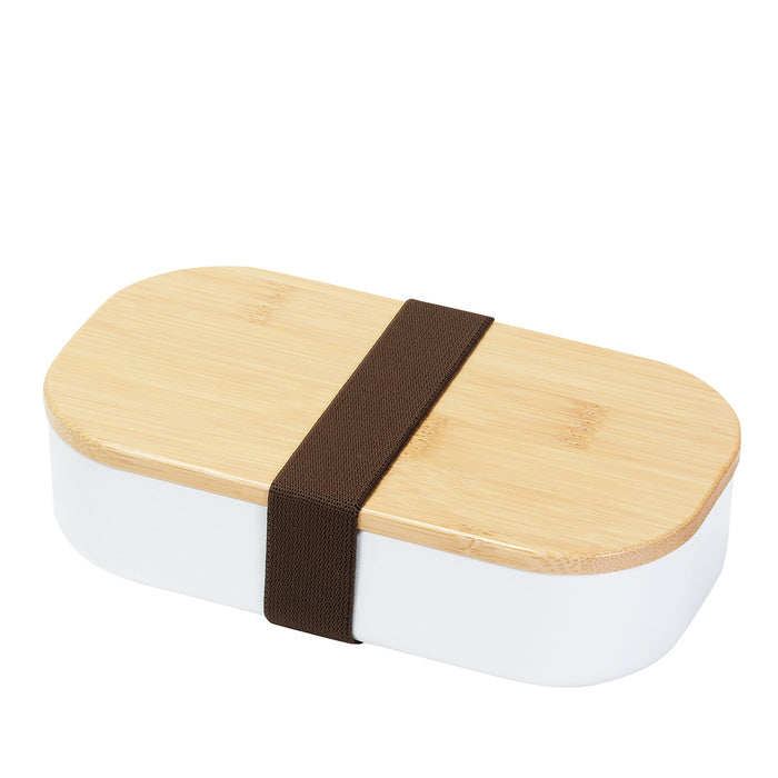 ホームレーベル 竹製蓋ランチボックス600(ホワイト)