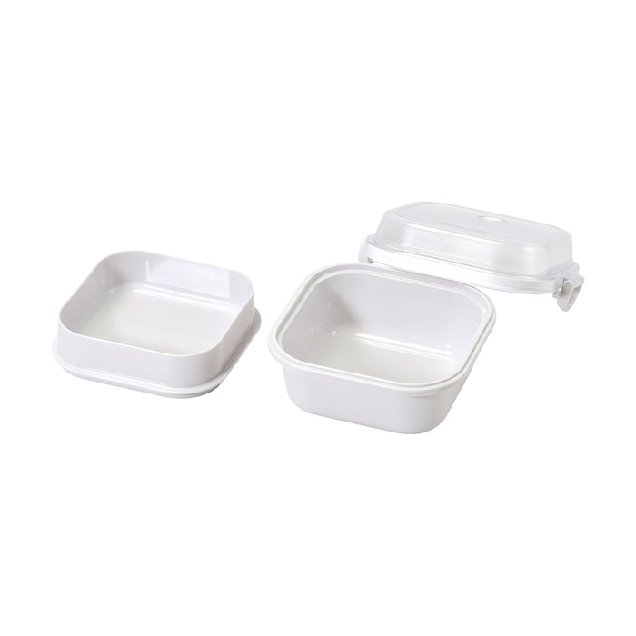 ホームレーベル ランチボックス正方形(グレーホワイト)