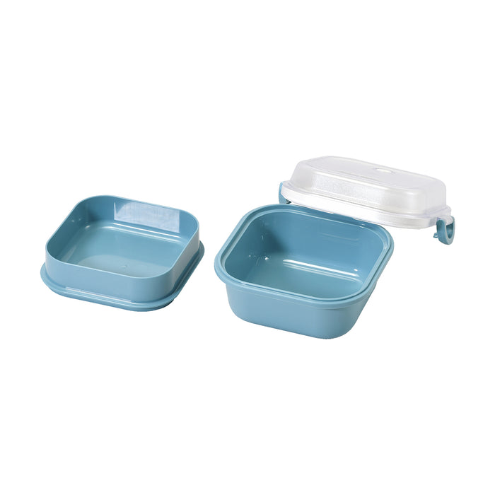 ホームレーベル ランチボックス正方形(ナイルブルー)