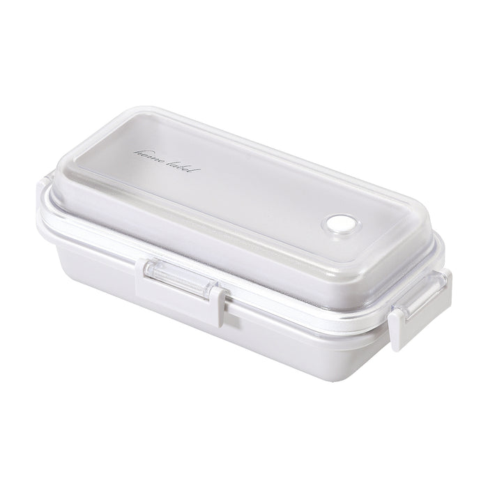 ホームレーベル ランチボックス長方形(グレーホワイト)