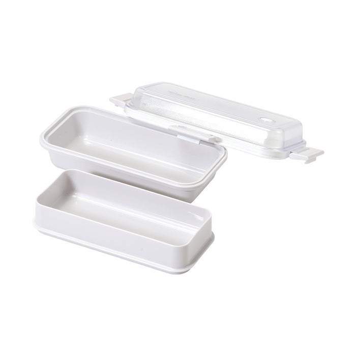 ホームレーベル ランチボックス長方形(グレーホワイト)