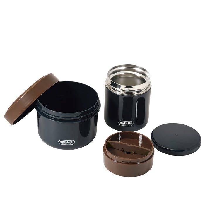 ホームレーベル 麺の弁当箱&つゆポット(ネイビー)