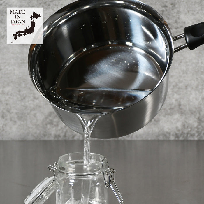 メイドインジャパン ステンレス製注ぎやすい行平鍋18cm