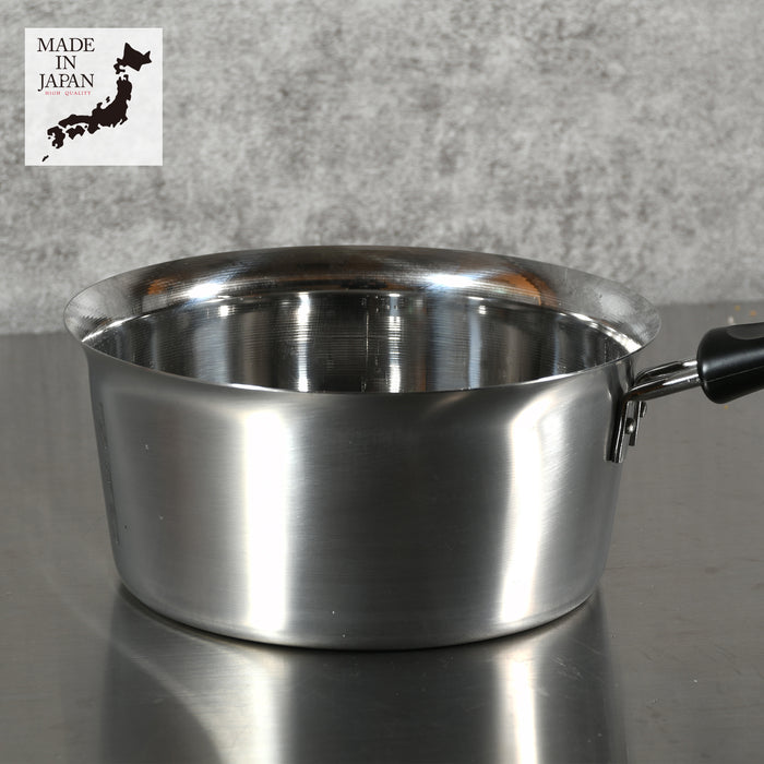 メイドインジャパン ステンレス製注ぎやすい行平鍋18cm