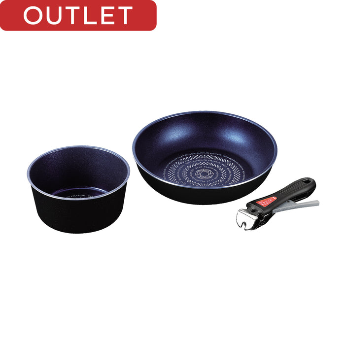 【アウトレット】ルクスパン ブルーダイヤモンドコートIH対応クックウェア3点セット