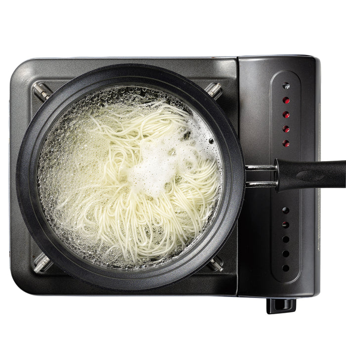 【アウトレット】バブシャッター ふっ素加工IH対応ガラス蓋付片手鍋18cm