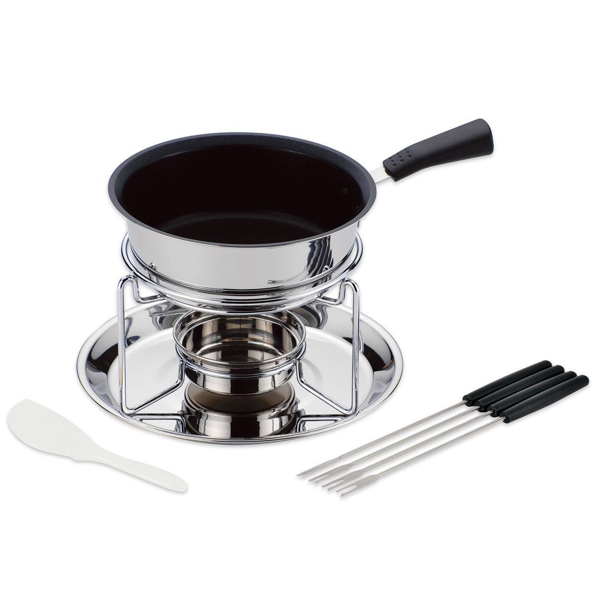 ベーネ 3層底チーズフォンデュ鍋セット(内面ふっ素加工) — PEARL LIFE