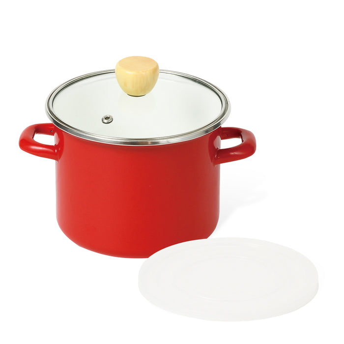 クラッソ ホーロー深型クックポット14cm(レッド)