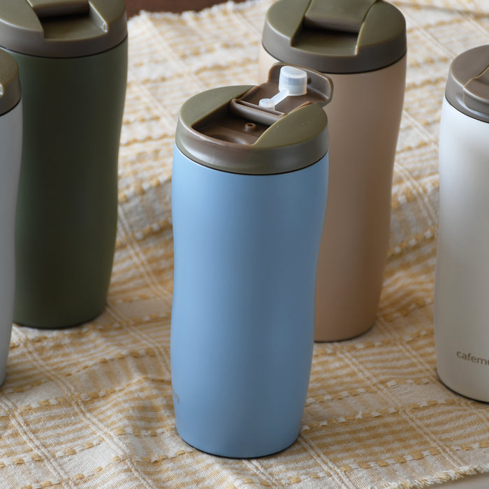 【アウトレット】カフェマグ フタ付タンブラー360(スモーキーブルー)