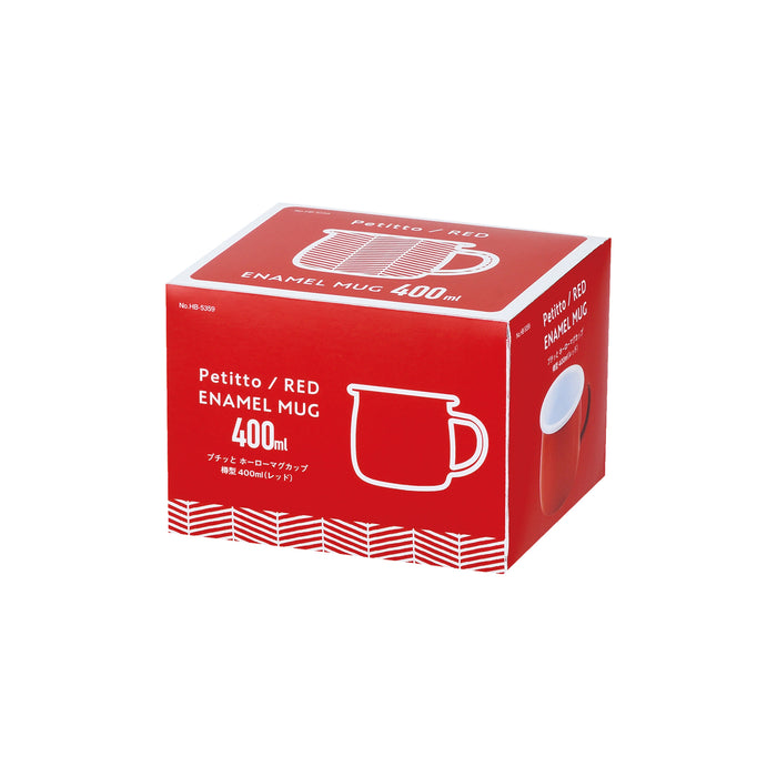 【アウトレット】プチッと ホーローマグカップ樽型400ml(レッド)