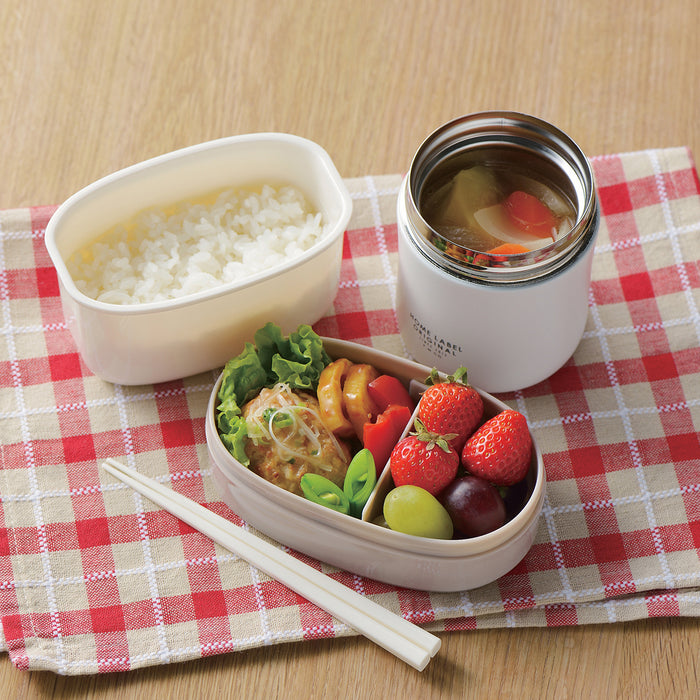 【アウトレット】ホームレーベル ステンレススリムランチジャー680バッグ付(ホワイト)