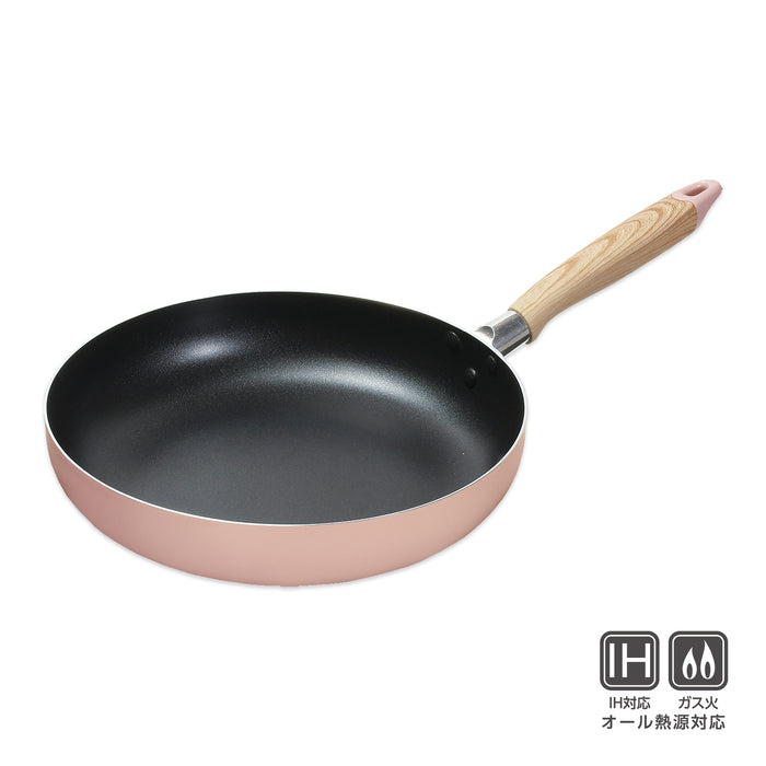 ナチュラルクックピュア ふっ素加工IH対応フライパン28cm(ピンク)