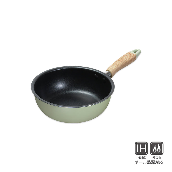 ナチュラルクックピュア ふっ素加工IH対応いため鍋20cm(グリーン)