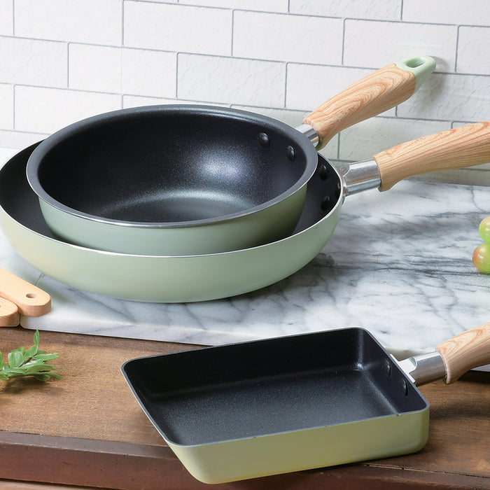 ナチュラルクックピュア ふっ素加工IH対応フライパン26cm(グリーン)