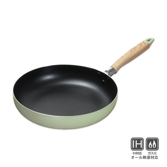 ナチュラルクックピュア ふっ素加工IH対応フライパン28cm(グリーン)