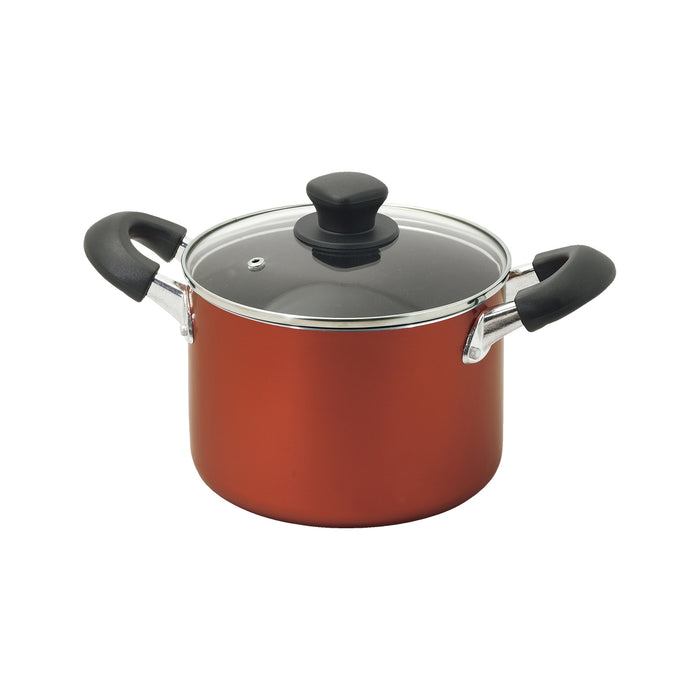 旨味 ふっ素加工IH対応ガラス蓋付深型両手鍋18cm