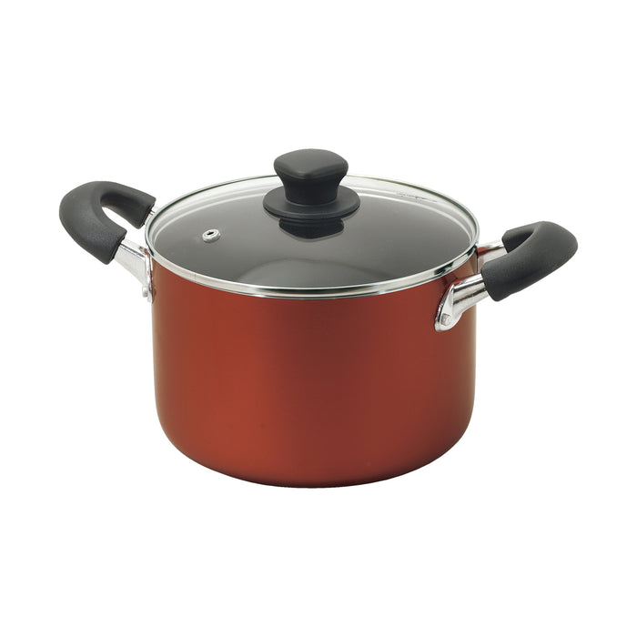 旨味 ふっ素加工IH対応ガラス蓋付深型両手鍋20cm