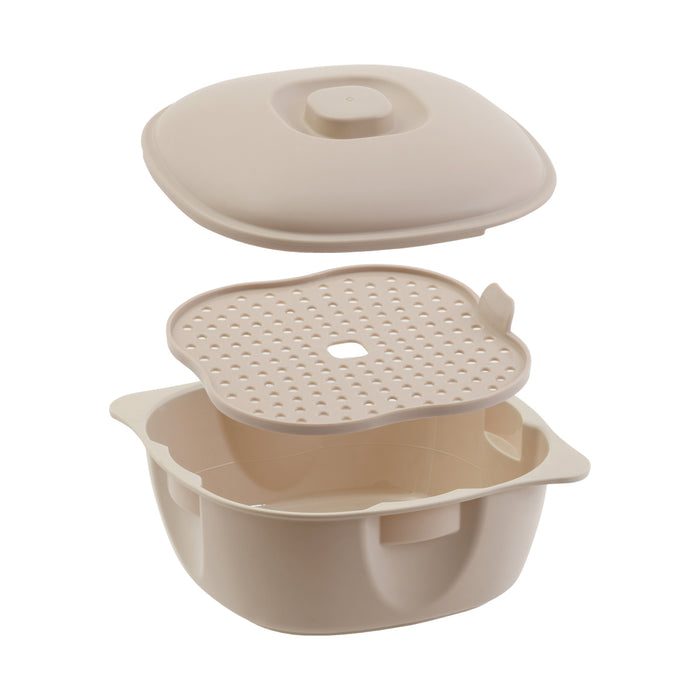 レンジでつくる ラーメン･焼きそば鍋(ベージュ)