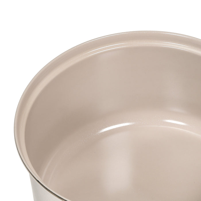 ルミール 3層底ガラス蓋付片手鍋14cm(内面セラミック加工)