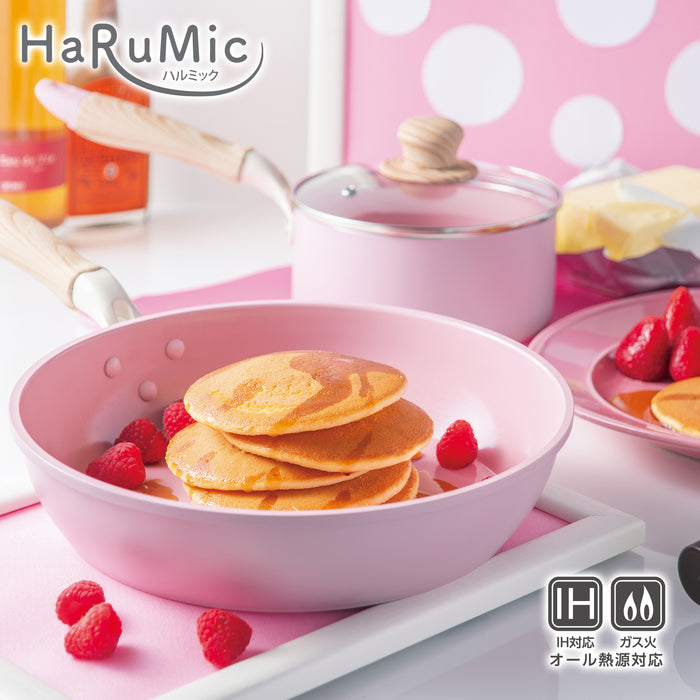 ハルミック セラミック加工IH対応軽量フライパン26cm(ペールピンク)