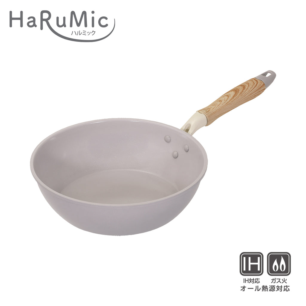 ハルミック セラミック加工IH対応軽量深型フライパン24cm(ペール