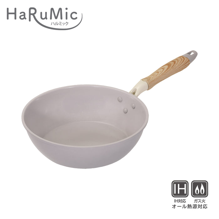 ハルミック セラミック加工IH対応軽量深型フライパン24cm(ペールパープル)