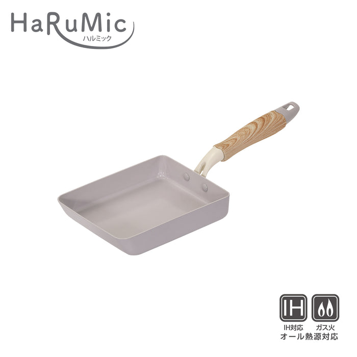 ハルミック セラミック加工IH対応軽量玉子焼13×18cm(ペールパープル)