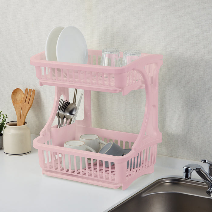 ハルミック 2段式水切りバスケット(ペールピンク)