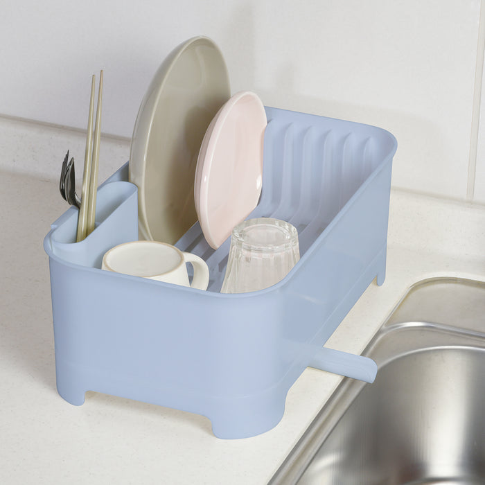 ハルミック 水切りカゴ(水が流れるトレー)(ブルーグレー)