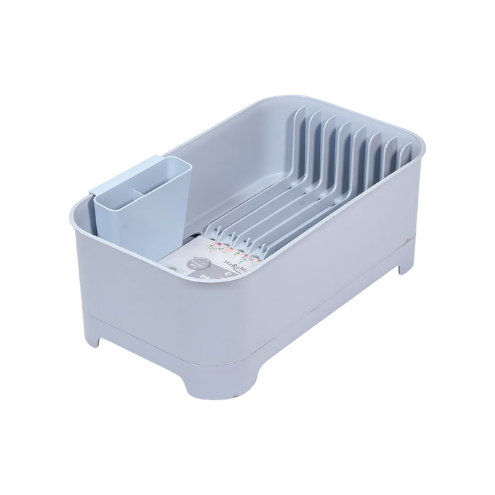 ハルミック 水切りカゴ(水が流れるトレー)(ブルーグレー)