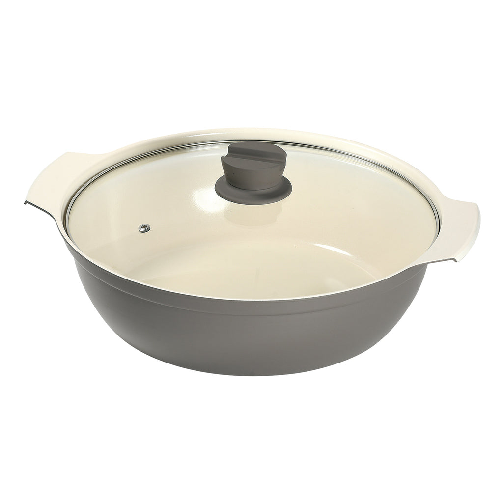 ココナベ セラミック加工IH対応ガラス蓋付卓上鍋30cm — PEARL LIFE
