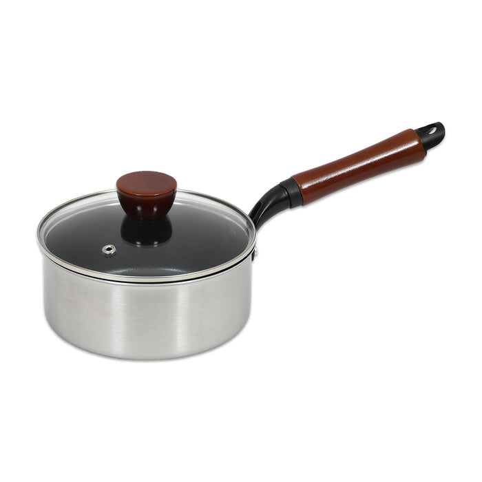 ファストクック 2層鋼ダイヤモンドコートIH対応ガラス蓋付片手鍋16cm