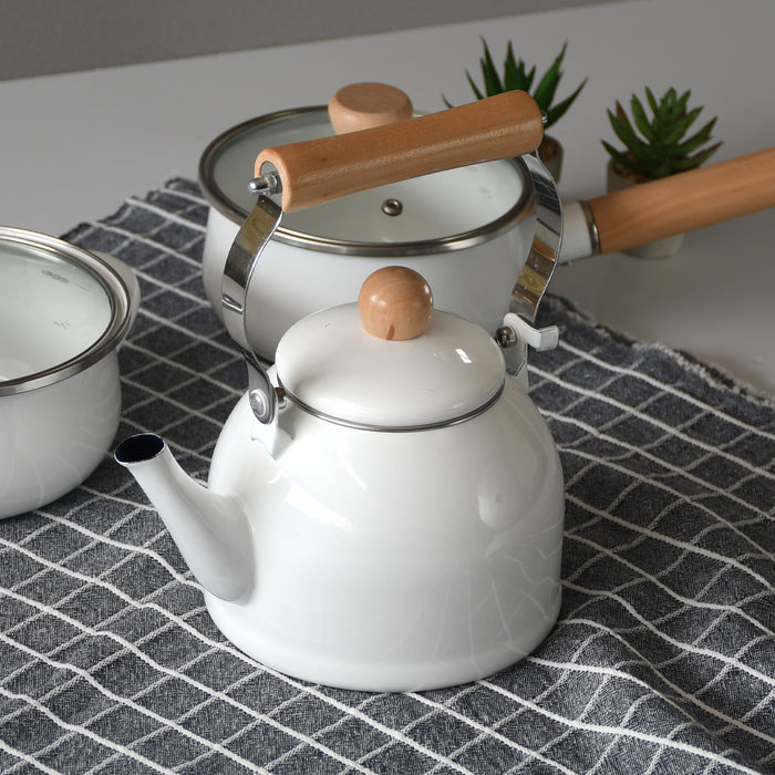 ジャストサイズ IH対応ホーローケトル1.6L(ホワイト)