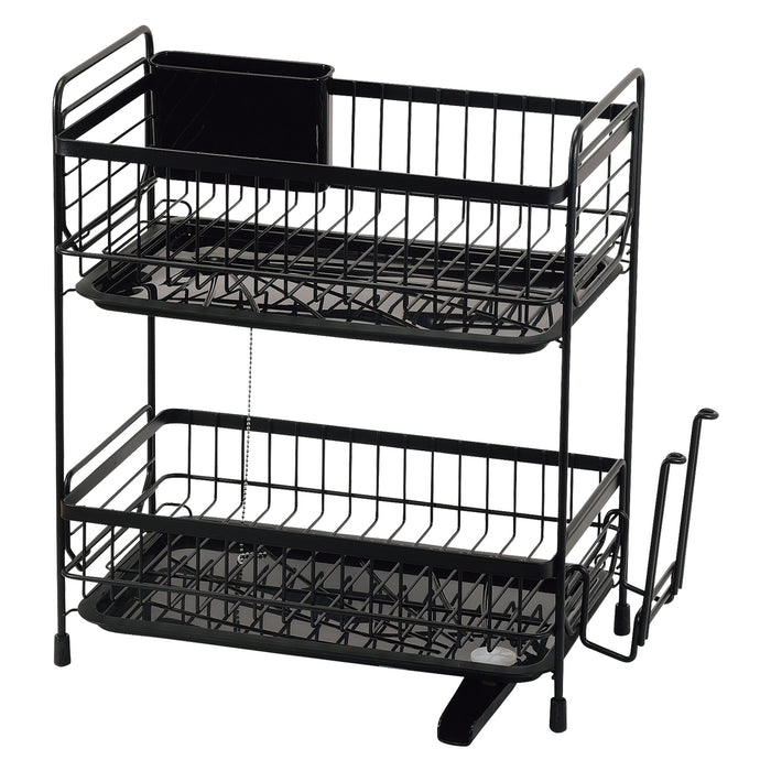 モデリエ 2段式水切りバスケット<スリム>ブラック