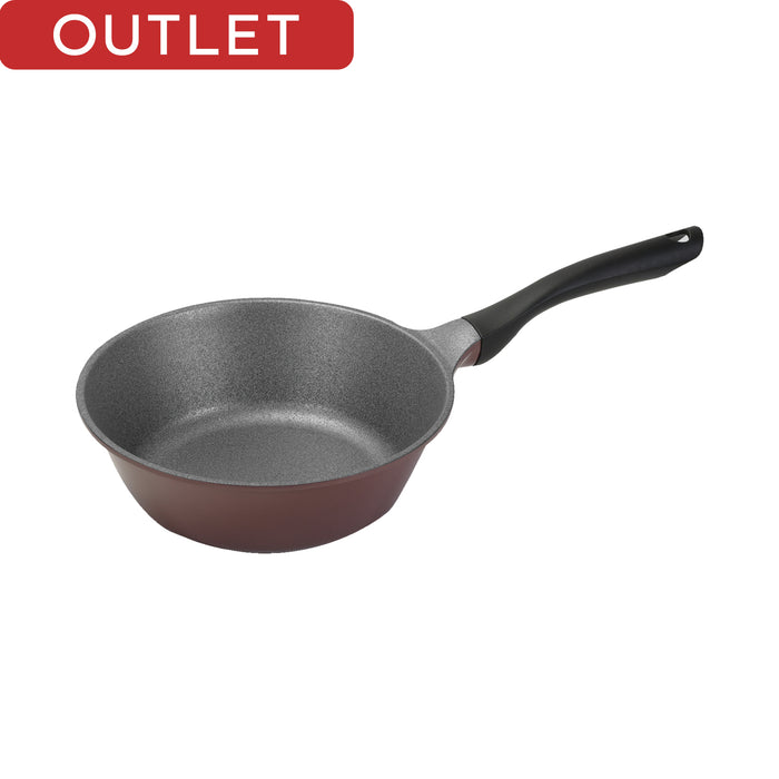 【アウトレット】さっと量れるメガストーン 深型フライパン24cm(目盛付)