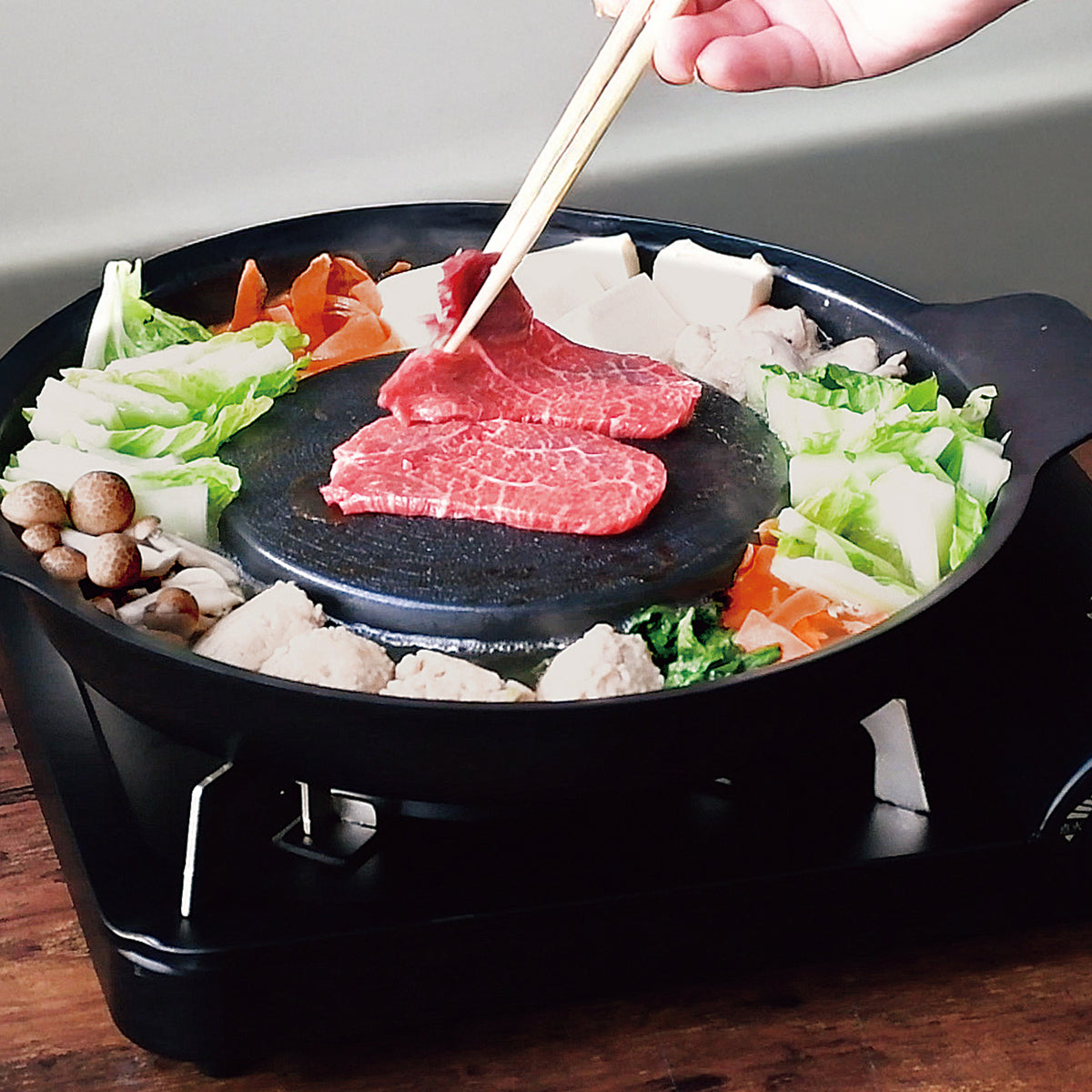 マルワイ印 鋳鉄製「寿釜鍋」23CM / すき焼き・焼肉・天ぷら鍋　アウトドア用 HC-650-3_48f68ff6-0b65-4bb5-